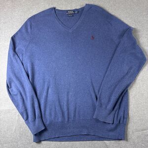 Polo Ralph Lauren V-Neck Sweater Pima Cotton Size Large